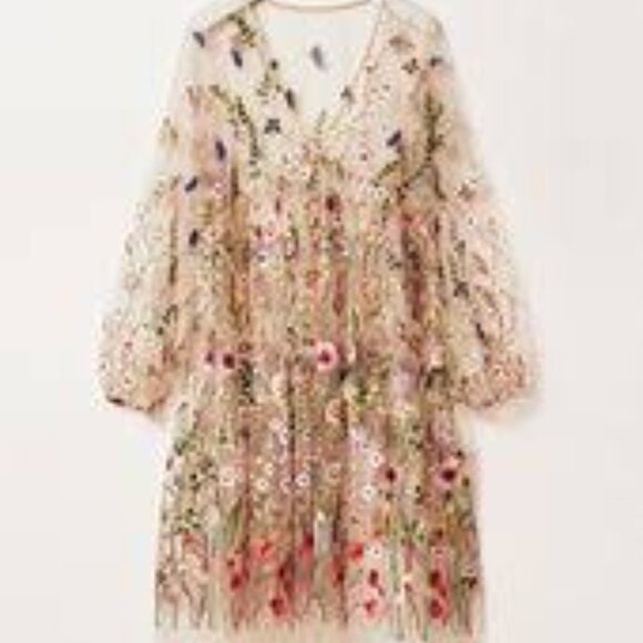 H&M Floral Embroidered Mid Dress - Picture 2 of 6
